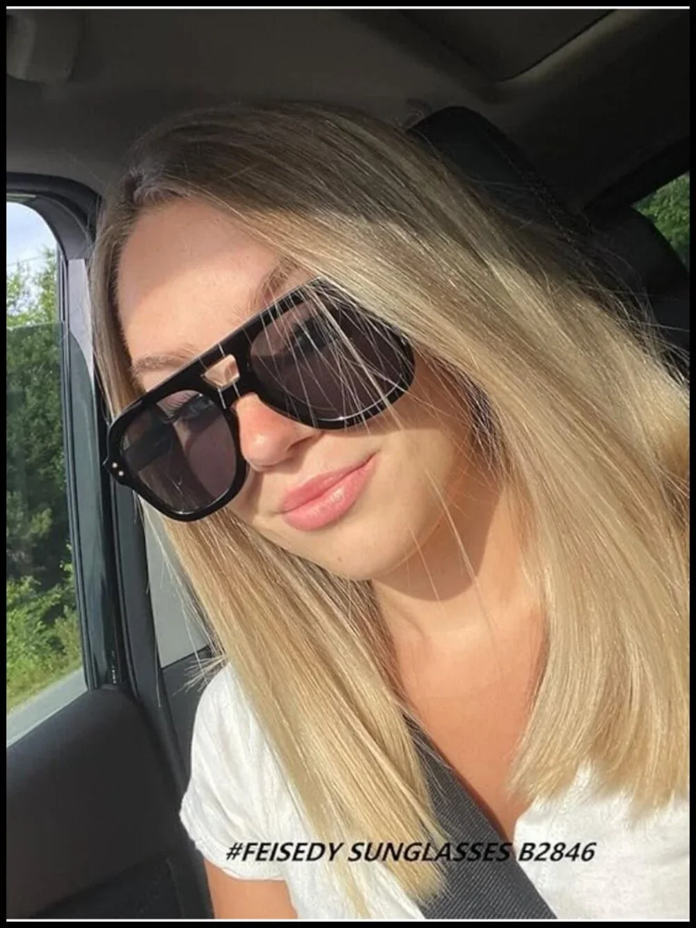 Vintage Pilot Sunglasses for Women Men Square Chunky Frame UV400 Protection